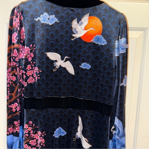 Blackmilk Flight of Tsuru Velvet Maxi Kimono M *modified - Picture 6 of 8